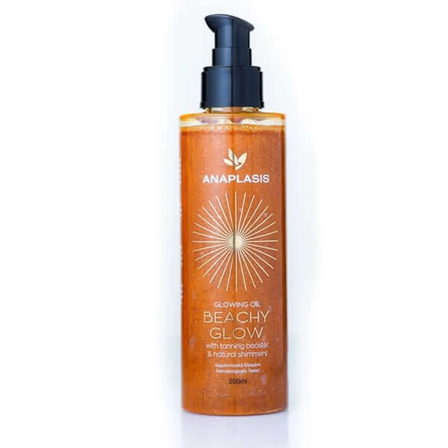 Anaplasis | Glow Schnellbräunungsöl mit natürlichem Bienenwachs und schillernden Perlen | 200 ml