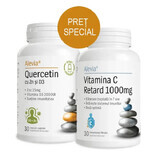 Quercetine met zink en vitamine D3 + vitamine C Retard 1000 mg, 30 + 30 tabletten, Alevia