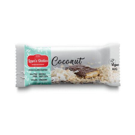 Barre de noix de coco enrobée de chocolat biologique, 82 g, Leya's Oaties