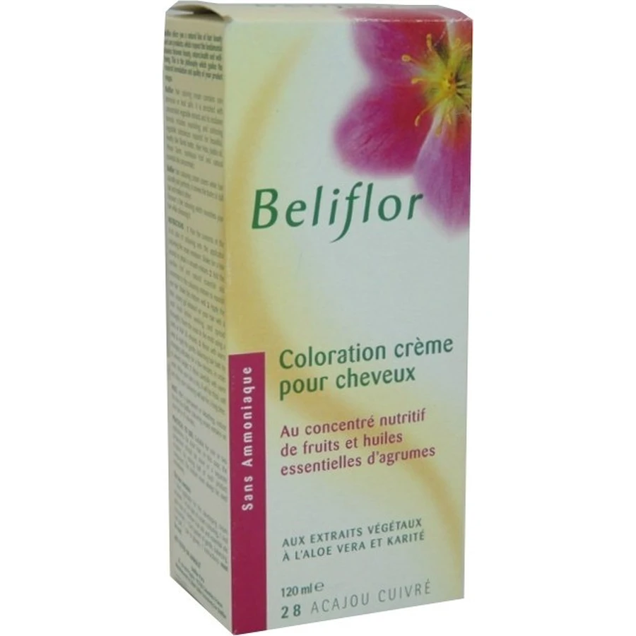BELIFLOR CREMA TINTORIAL PARA EL CABELLO 28 COBRE CAOBA 120 ML