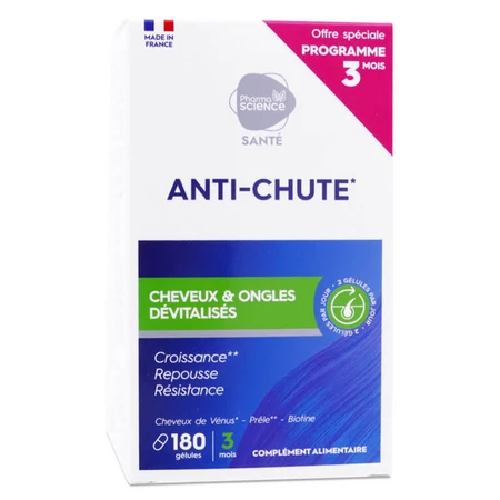 PHARMASCIENCE ÎMPOTRIVA CĂDERII PĂRULUI ȘI A UNGHIILOR DEVITALIZATE 180 DE CAPSULE