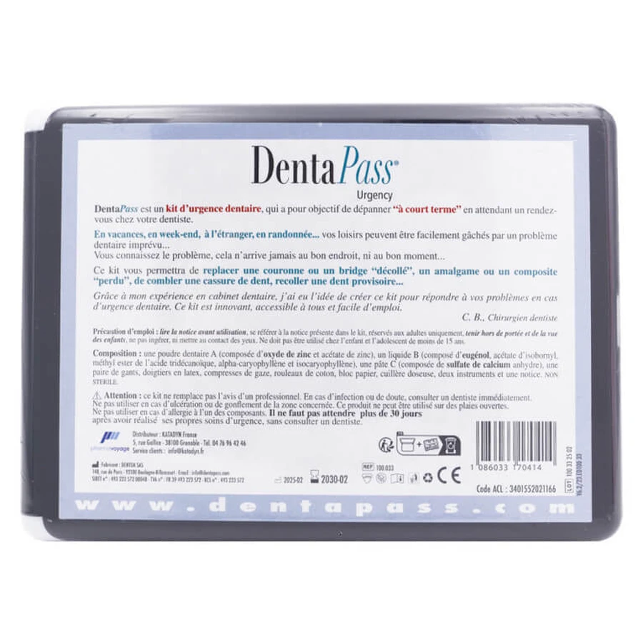 Zestaw pierwszej pomocy stomatologicznej DENTA PASS: ceny i cechy