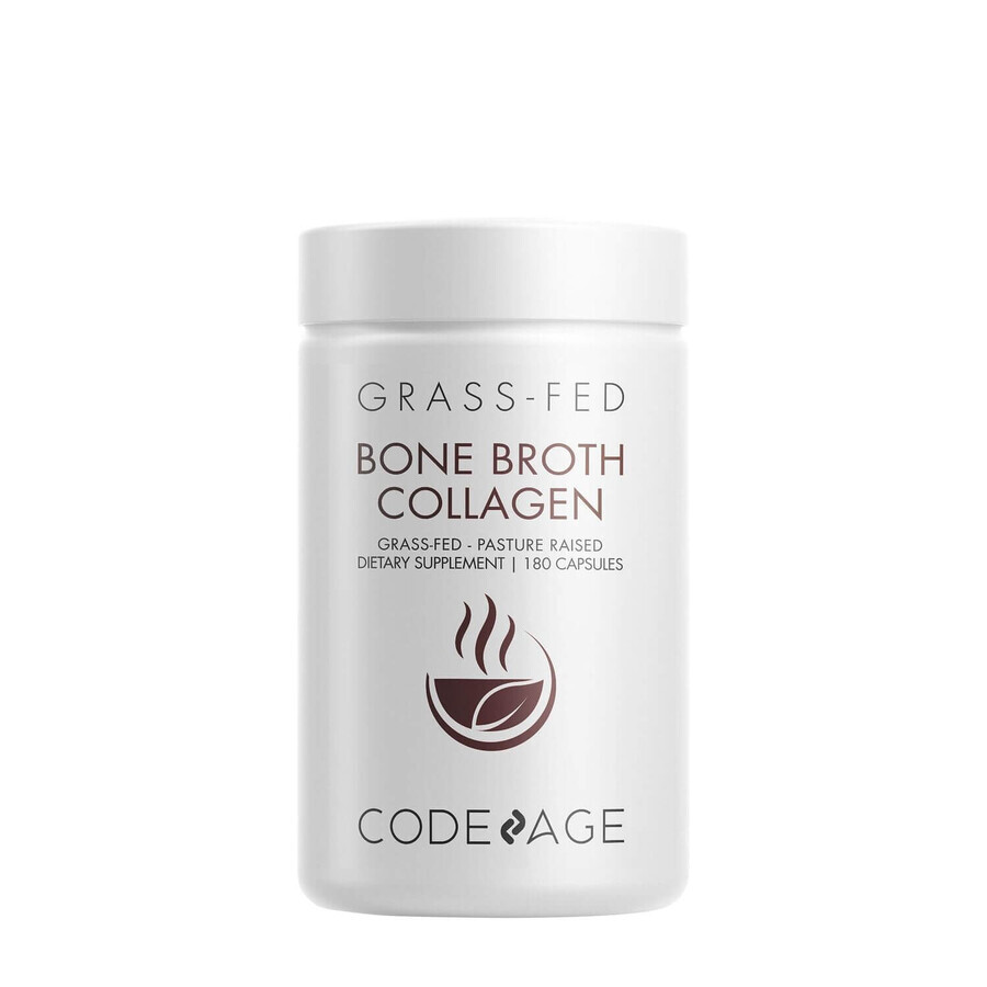 Codeage Bone Broth Collagen Peptides, Type I, Ii & Iii Collagen Peptides From Bone Broth With Turmeric And Ashwagandha, 180 Cps