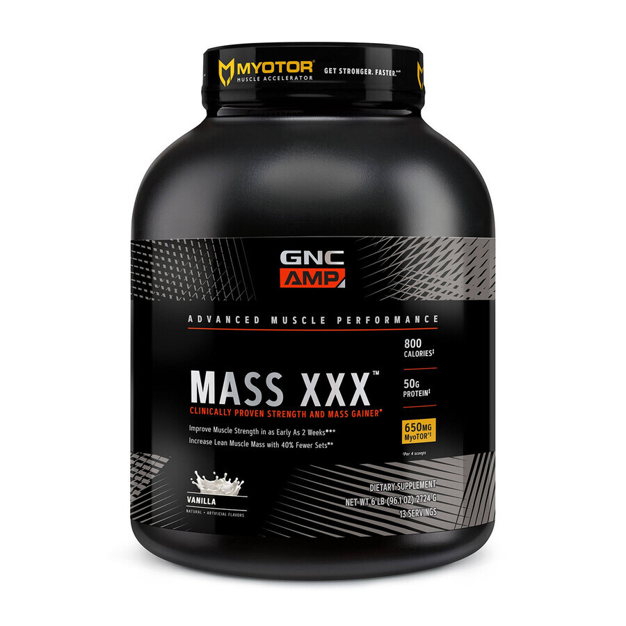 Gnc Amp Mass Xxx, Protéine Gainer aromatisée à la vanille, 2724 g