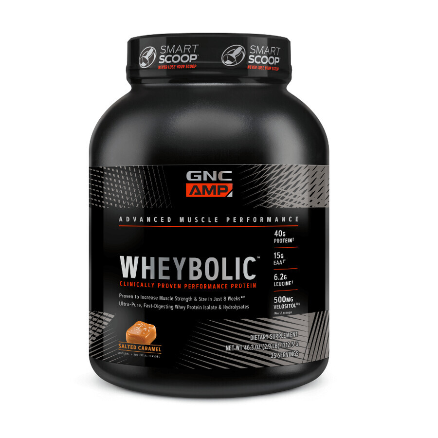 Gnc Amp Wheybolic, Molkenprotein, gesalzenes Karamell aromatisiert, 1312.5 G