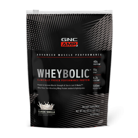 Gnc Amp Wheybolic, protéine de lactosérum, saveur vanille, 515 G