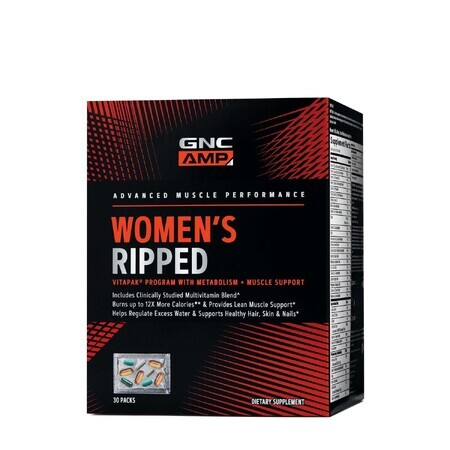 Gnc Amp Women's Ripped Program Vitapak Multivitamin Complex For Women, 30 Packets