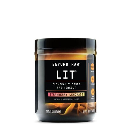 Gnc Beyond Raw Lit, Formula Pre-workout, Cu Aroma De Limonada De Capsuni, 412.5 G