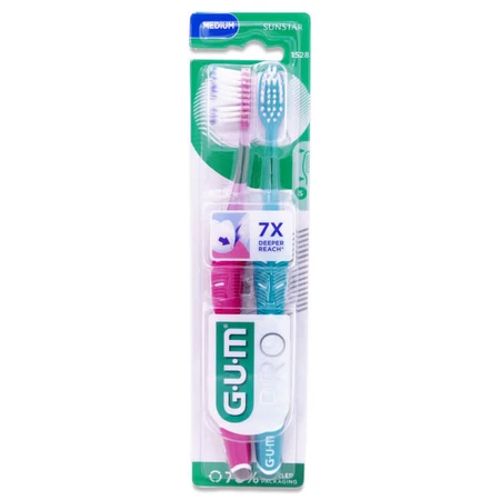 GUM DUO PACK MEDIUM TECHNIQUE PRO, SET OF 2 TOOTHBRUSHES