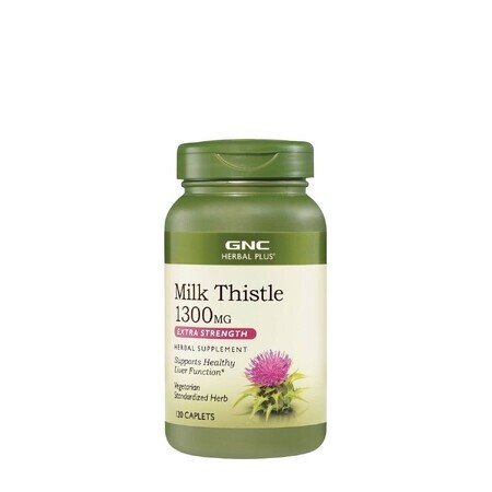 Gnc Herbal Plus Milk Thistle Silymarin 1300 Mg Milk Thistle Seed Extract, 120 Cps