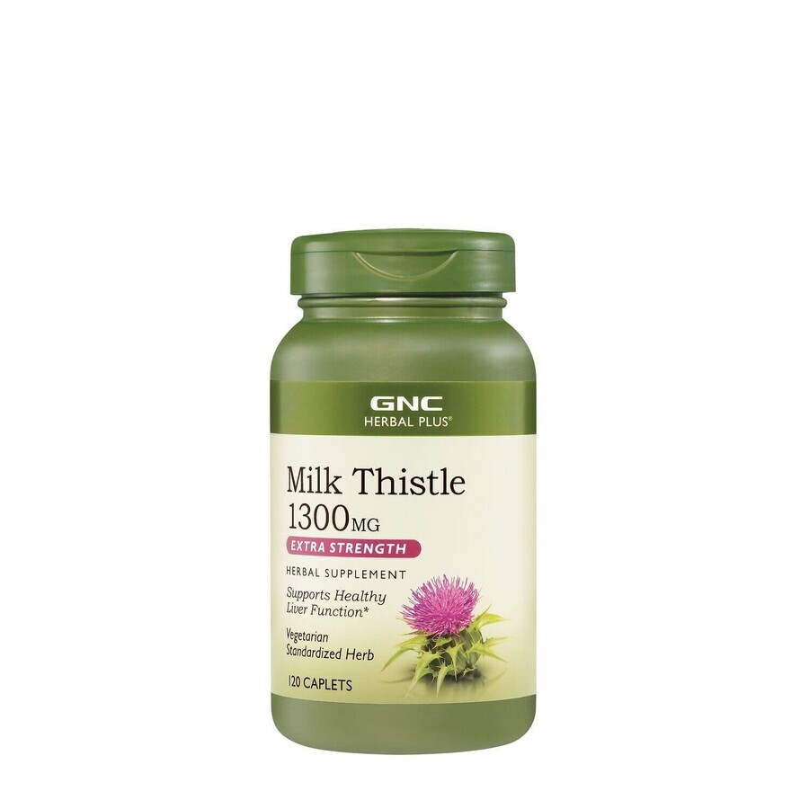 Gnc Herbal Plus Milk Thistle Silymarin 1300 Mg Milk Thistle Seed Extract, 120 Cps