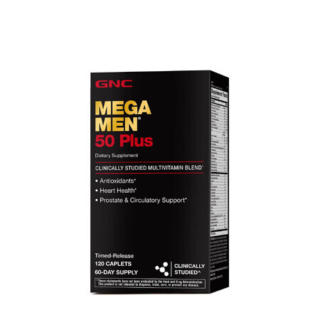 Gnc Mega Men 50 Plus, Multivitaminencomplex voor mannen 50 Plus, 120 Tb