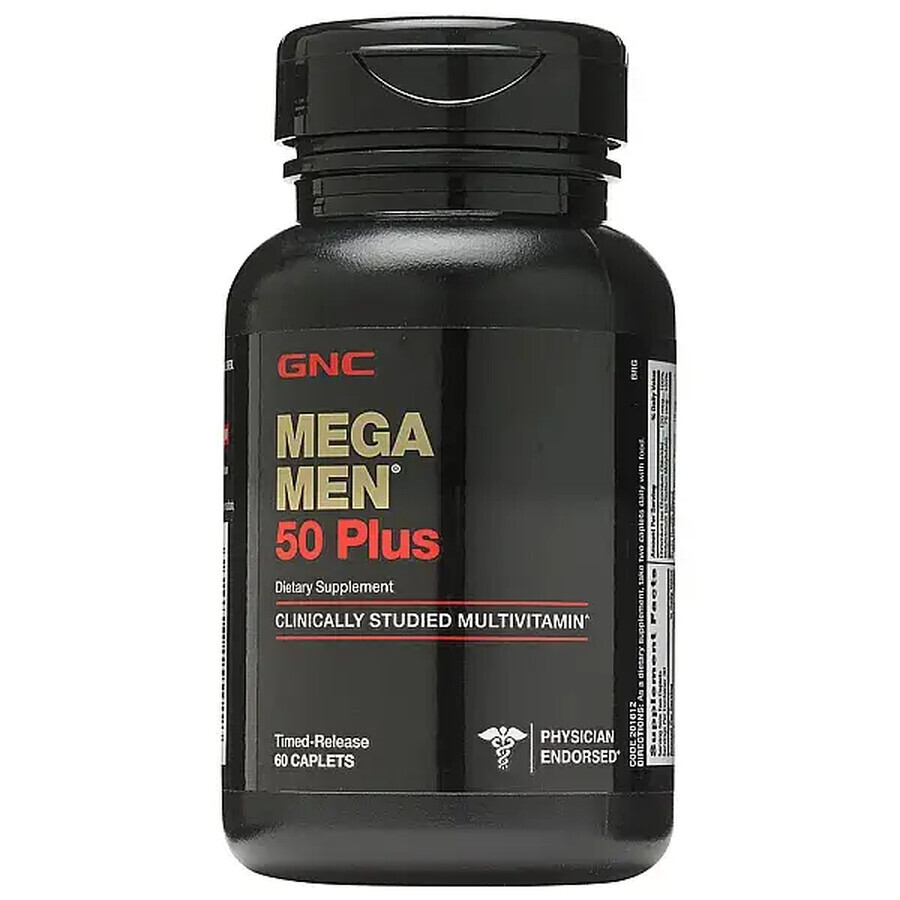 Gnc Mega Men 50 Plus, Multivitaminencomplex voor mannen, 60 Tb