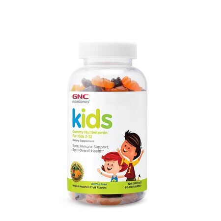 Gnc Milestones Kids Multivitaminico Gommoso, Multivitaminico Per Bambini 2-12 Anni, 120 Gelatine