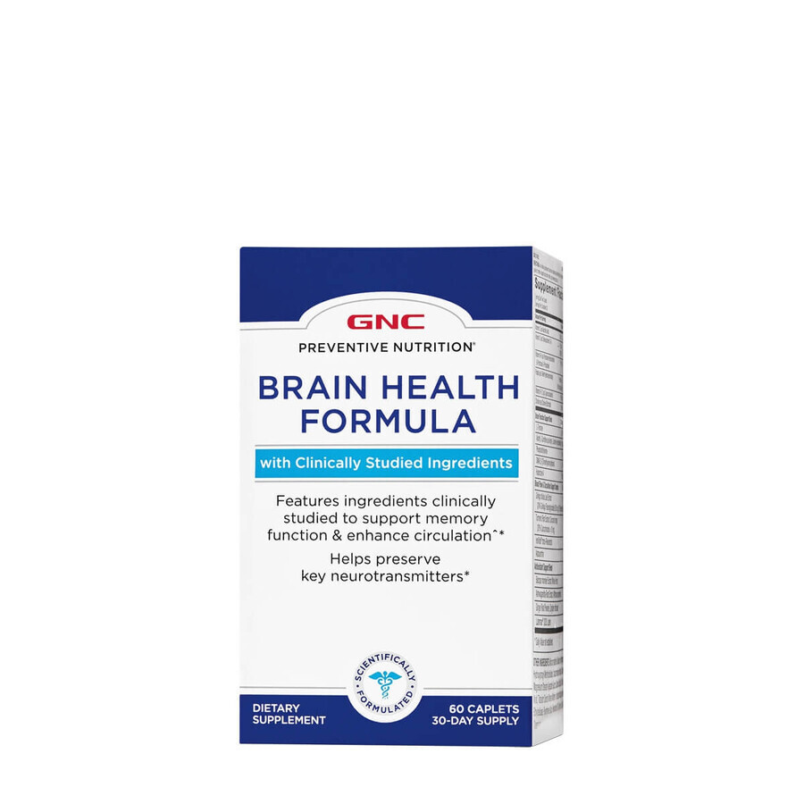 Brain Health Formula Gnc Preventieve voeding voor de gezondheid van hersenen en zenuwstelsel, 60 Tb Beoordelingen
