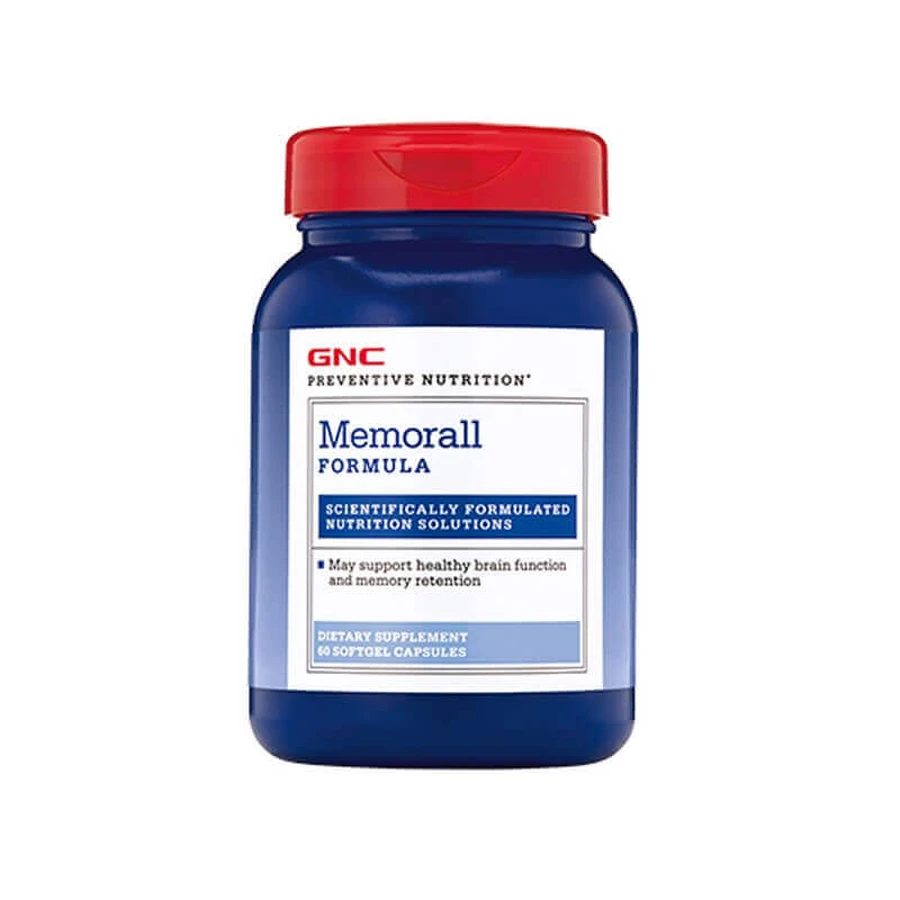 Gnc Preventive Nutrition Memorall, Formule voor de Gezondheid van Hersenen en Geheugenverbetering, 60 Cps
