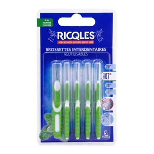 RICQLES 5 CEPILLOS INTERDENTALES REUTILIZABLES DE 0,7 MM