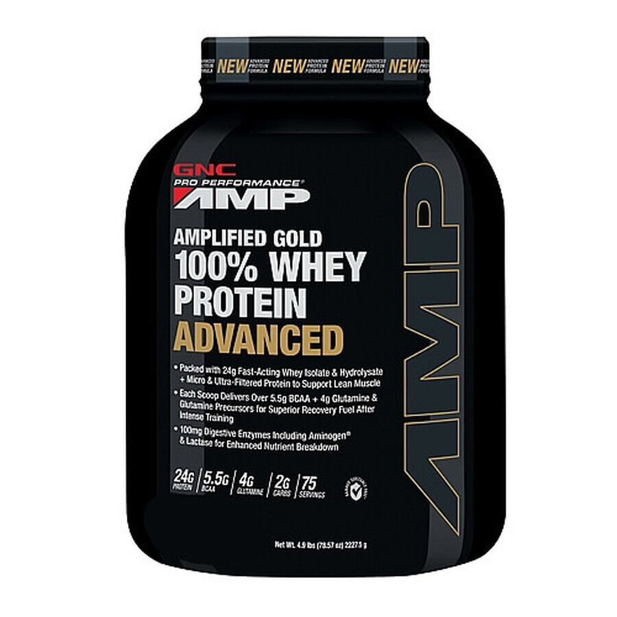 Gnc Pro Performance Amp Amplified Gold Advanced Whey Protein al gusto di cioccolato, 2325 G