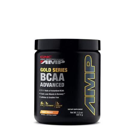 Gnc Pro Performance Amp Gold Series Bcaa Advanced, geavanceerde bcaa-formule met mandarijnsmaak, 337,5 g