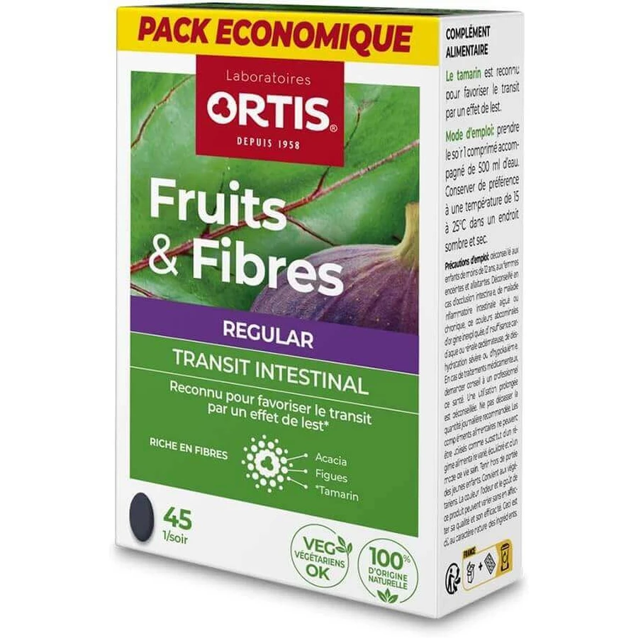 Ortis Fruits & Fibers Regular, 2 x 45 tabletten