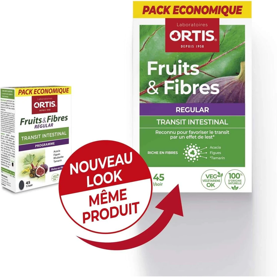 Ortis Fruits & Fibers Regular, 2 x 45 tabletten