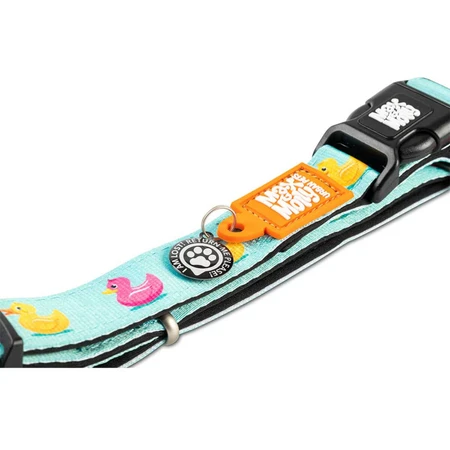 MAX & MOLLY Smart ID Ducklings, Hundehalsband, verstellbar, Polyester, blau, Dreizack-Schnalle, S