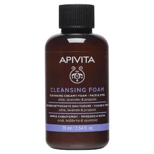 Apivita Mini Creamy Cleansing Foam for Face & Eyes with Olive & Lavender 75ml