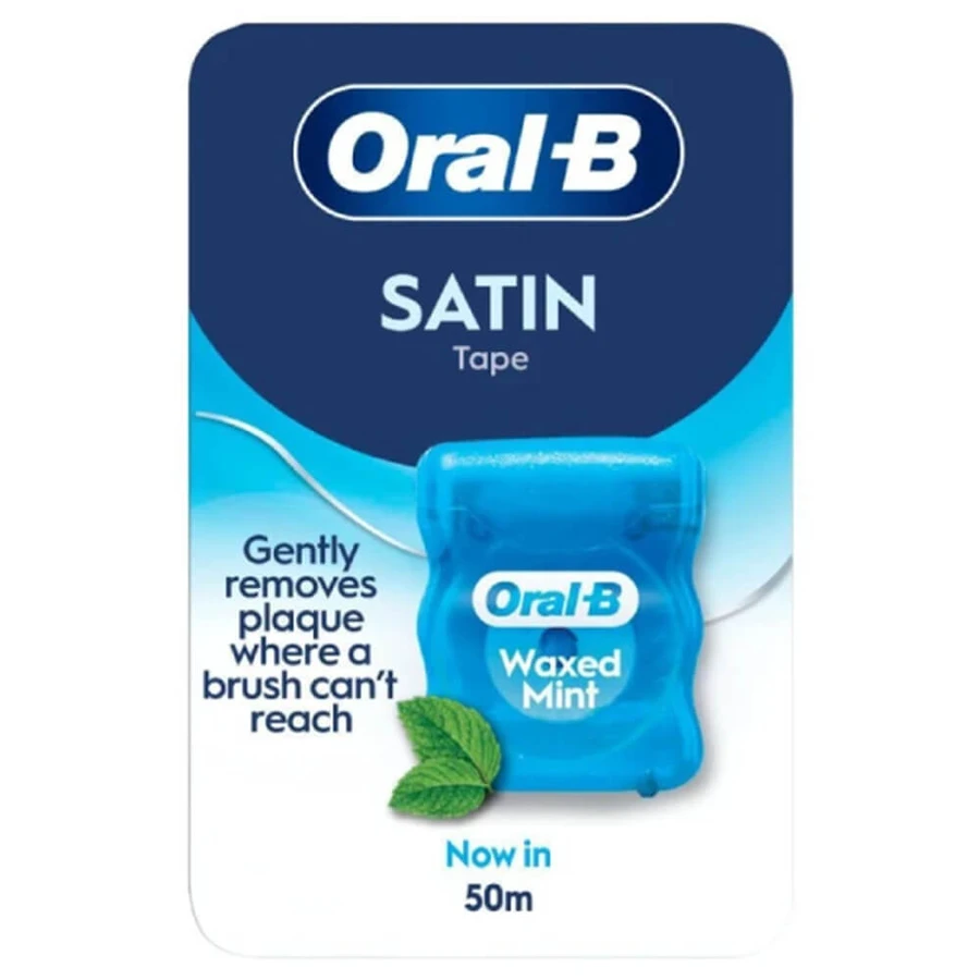 Oral-B Satin Tape gewachste Zahnseide, Minzgeschmack, 50 m