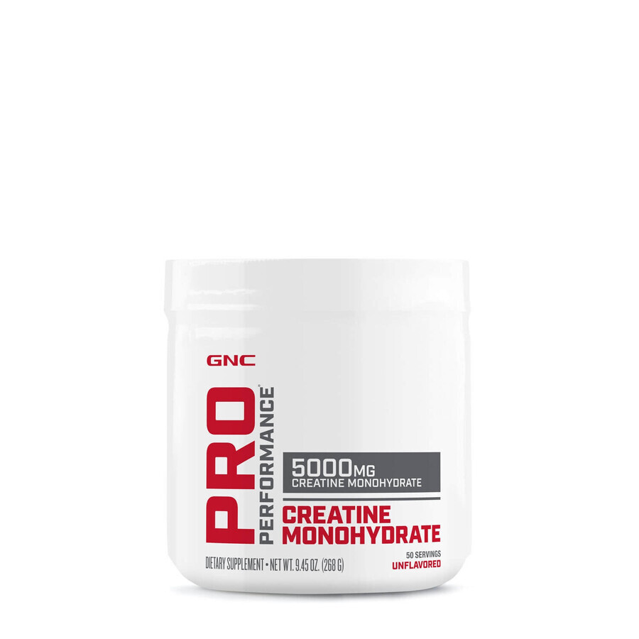 Gnc Pro Performance Creatine Monohydrate, Creatine Monohydrate Sans Arôme, 268 g