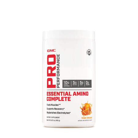 Gnc Pro Performance Essential Amino Complete, Acides Aminés, Arôme Mandarine, 450 g