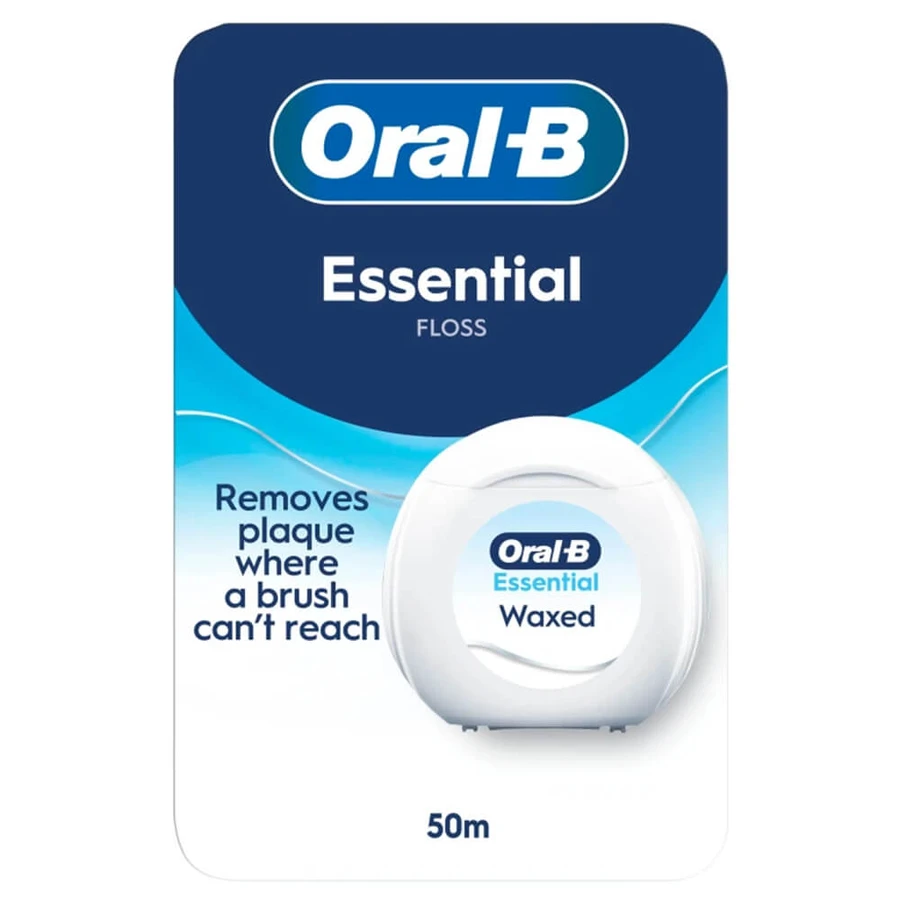 Oral-B Essential Zahnseide, gewachst, ohne Geschmack, 50 m