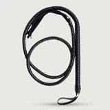 Fouet tressé aspect cuir - Noir
