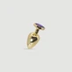 Anal Collection Large Metal Butt Plug with Round Jewel - Gold/Red