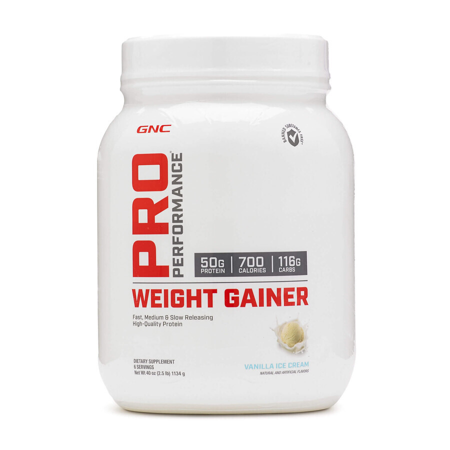 Gnc Pro Performance Weight Gainer, Eiwitformule voor gewichtstoename met vanillesmaak, 1134 G