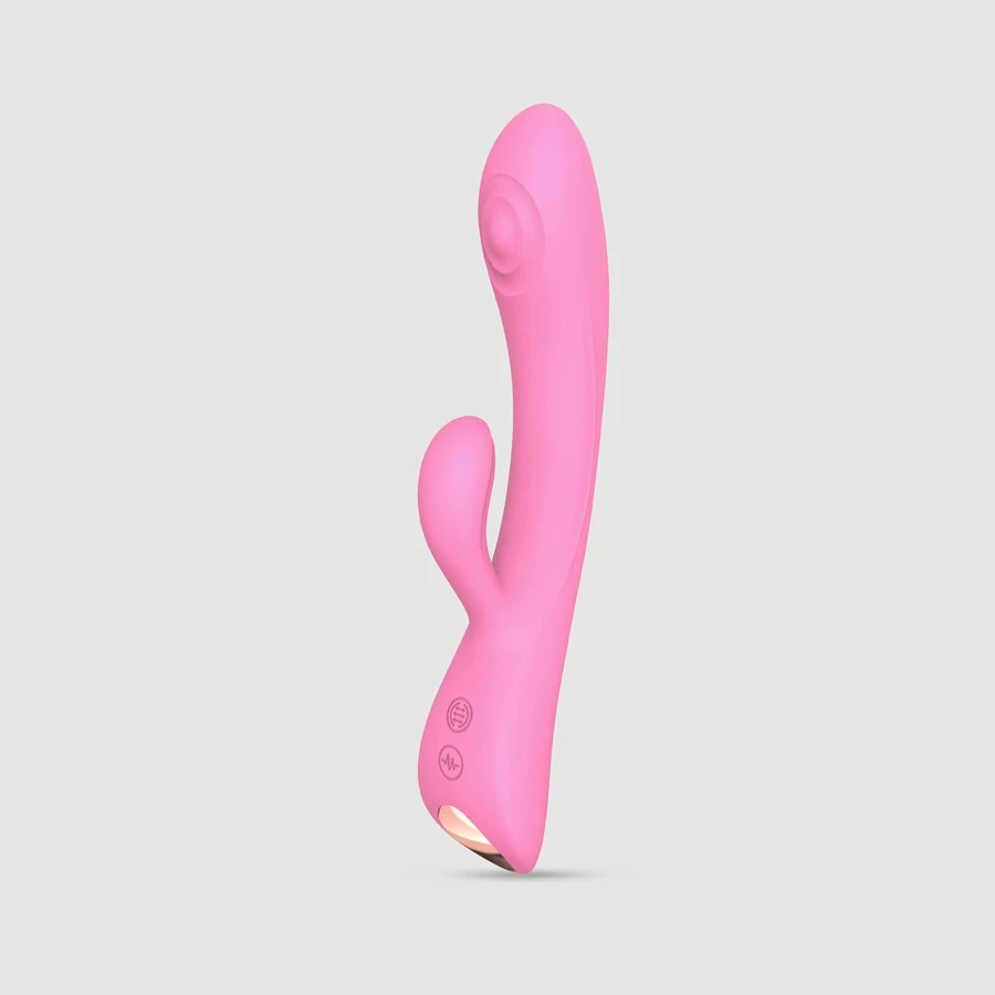 Vibrador de silicona «Bunny & Clyde Premium Tapping» con forma de conejo - Rosa