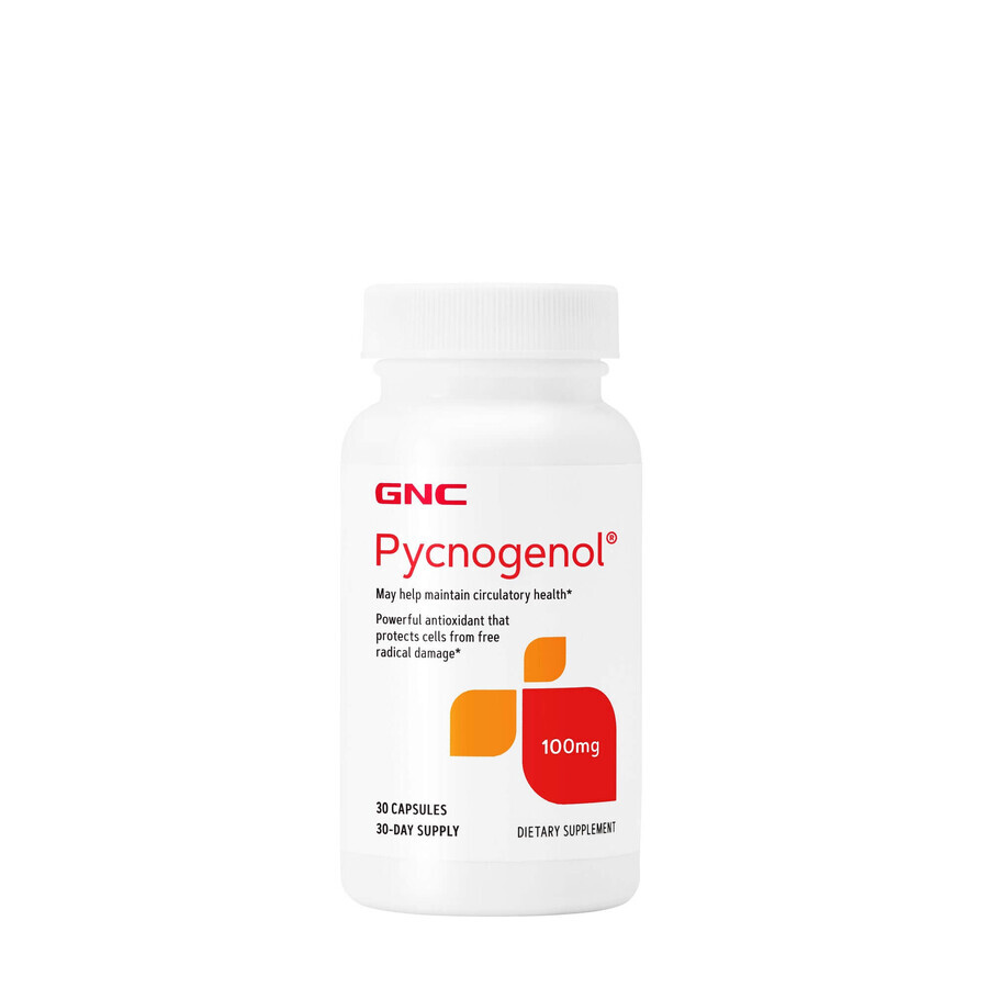 Gnc Pycnogenol 100 Mg, Picnogenol, Extract Patentat Din Scoarta De Pin Maritim Frantuzesc 100 Mg, 30 Cps