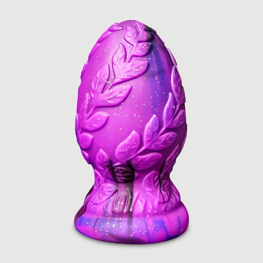 Medium-Textured Round Silicone Butt Plug 12 x 5.7 - Purple