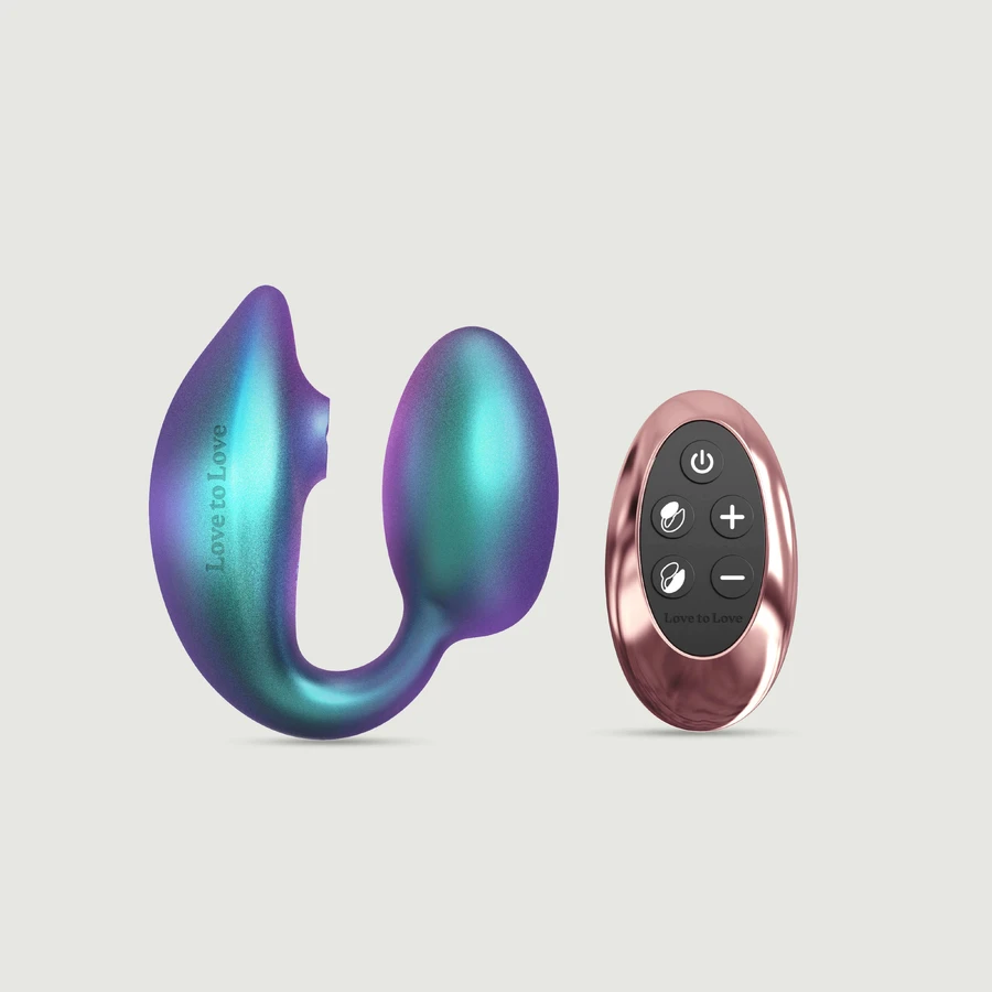 Wonderlover Premium flexibele G-spot-vibrator met clitoriszuiger - iriserend turkoois