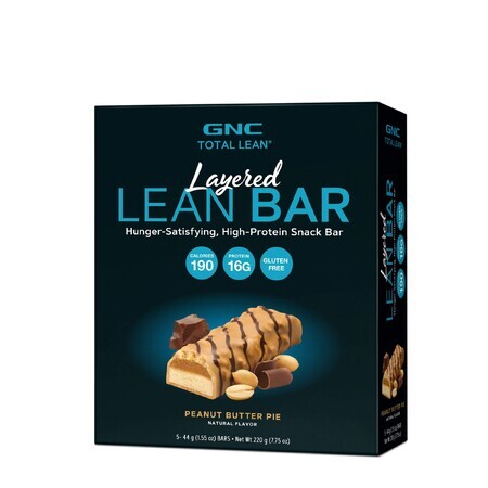 Gnc Total Lean Barretta magra a strati, barretta proteica, al gusto di torta al burro di arachidi, 44g