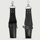 Esposas de cuero con anilla para colgar y candado - Negro