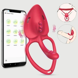 Der App-gesteuerte „Clit Tingler“ – ein tragbarer Schmetterlingsvibrator – rot