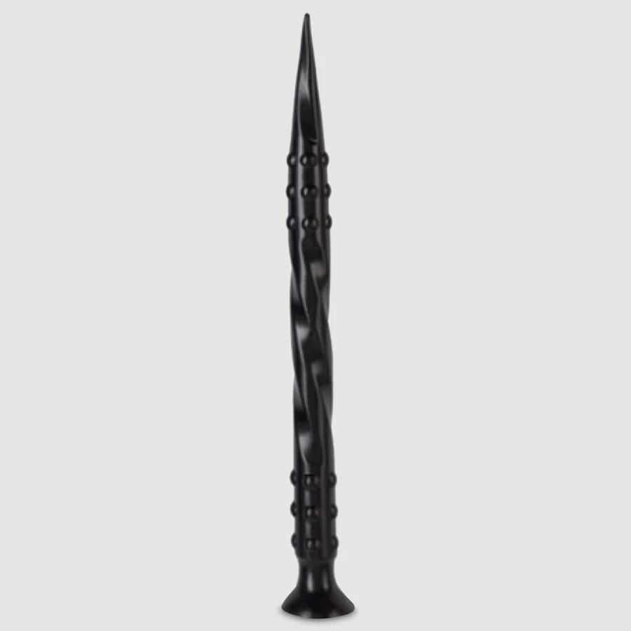 Pointed Twist Small Depth Play Dildo 40 x 3 cm - Black
