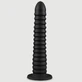 Deep Fuck Ribbed Flexible Liquid Silicone Dildo 41.5 x 6.1 cm - Black