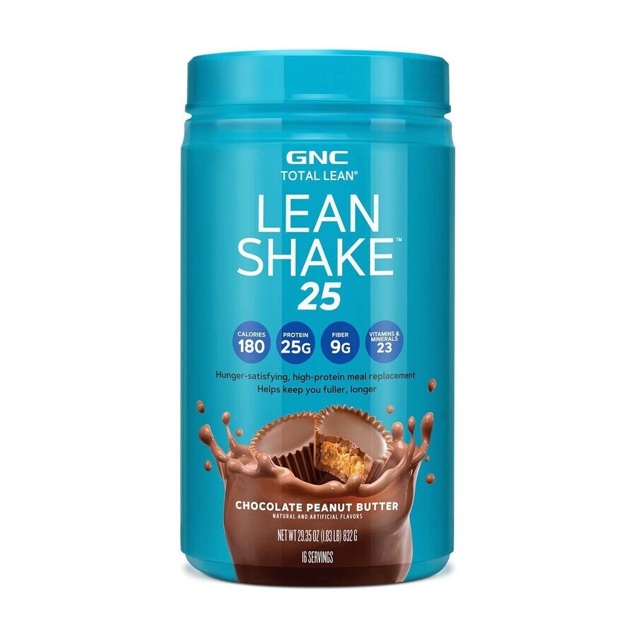 Gnc Total Lean Lean Shake 25, Eiwitshake, Chocolade Smaak Met Pindakaas , 832 G