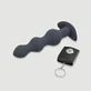 Cadena anal de silicona con vibración, de profundidad media, con mando a distancia y «Secret» - Negro
