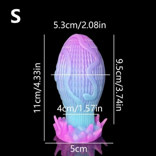 Plug anale in silicone a forma di uovo di serpente 14,5 x 5,3 cm - Blu