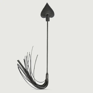 Reitgerte mit Spatenspitze in Lederoptik, 28 cm – Schwarz