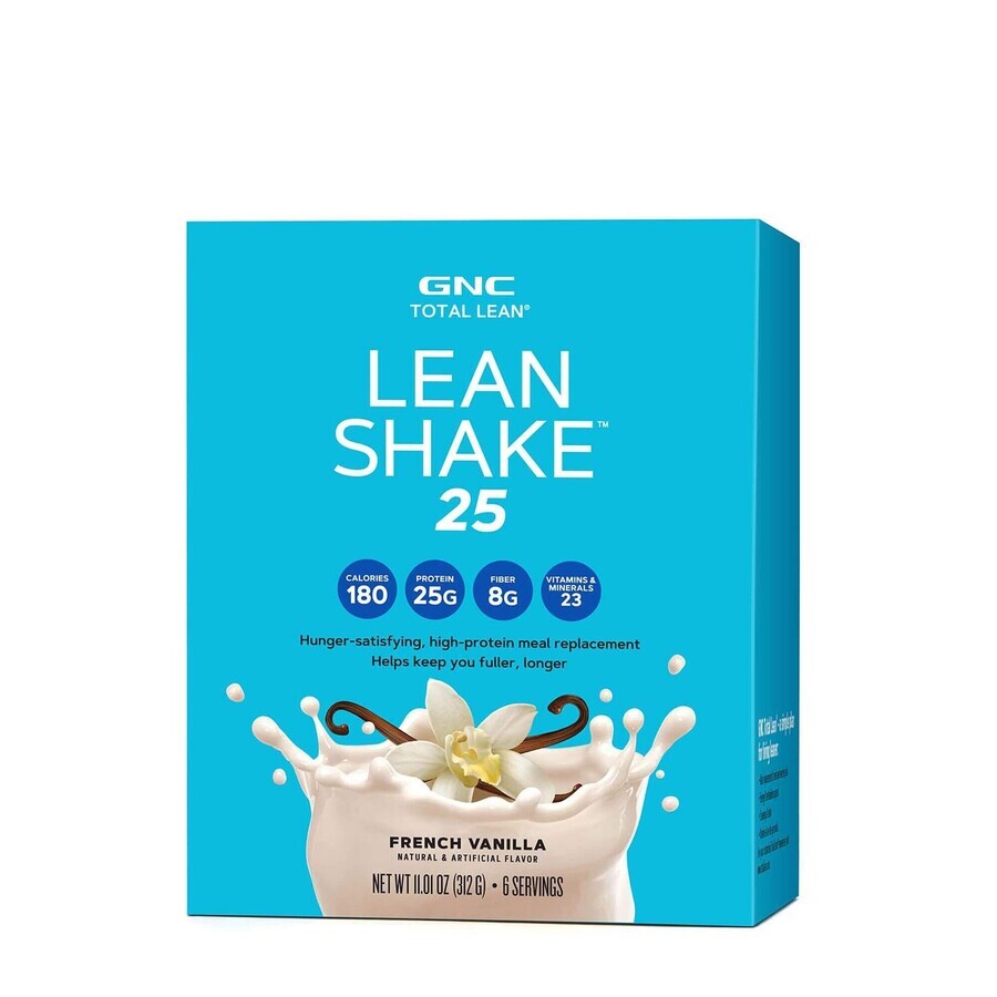 Gnc Total Lean Lean Shake 25, Shake protéiné, saveur vanille, 52 G