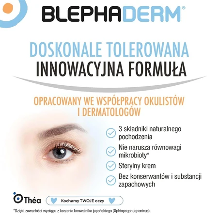 Blephaderm, cremă calmantă pentru pleoape și zona ochilor, 3x40 ml