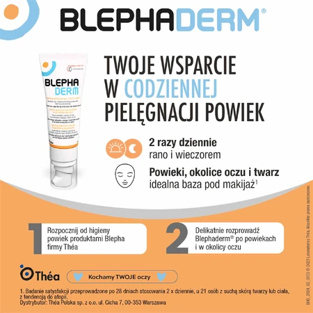 Blephaderm, cremă calmantă pentru pleoape și zona ochilor, 3x40 ml
